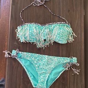 Fringe two piece swimsuit
